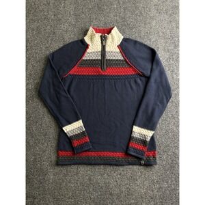 Womens Neve Merino Wool Quarter Zip Sweater Navy, Size S